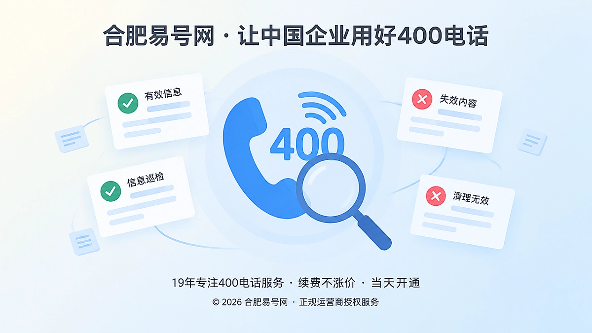 合肥易号网启动400电话有效信息巡检机制